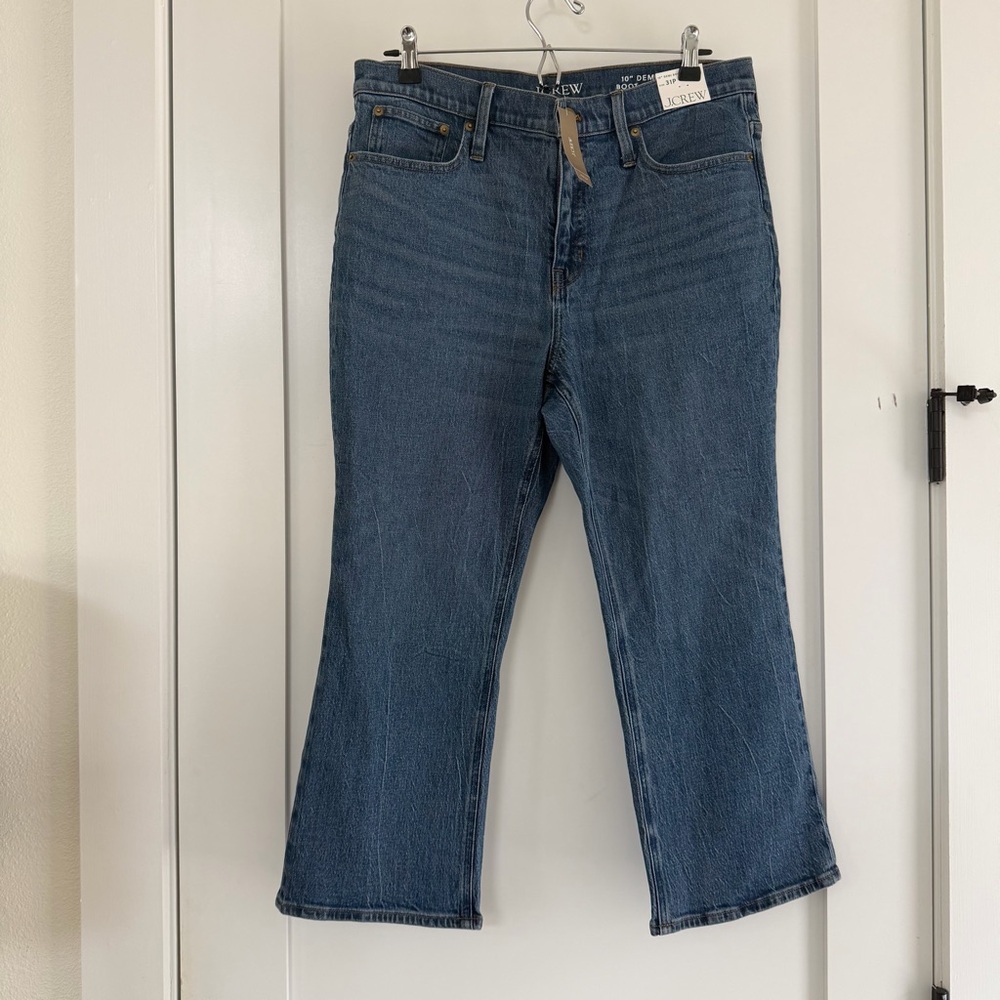 NWT / J. Crew 10” High Rise Demi-Boot Crop Jean in Marion Wash